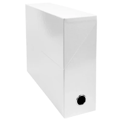 Image of Exacompta Ref 89931E Iderama Collection Transfer Box 250 x 330 90mm in Size, Suitable for Holding A4 Documents, Premium Plastic Coated Pressboard White