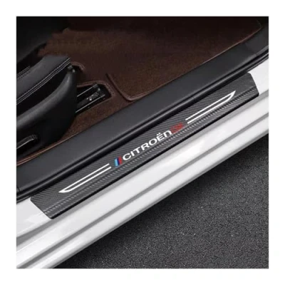 Image of 4Pcs Car Door Sill Protector, for Citroen C3 XR C4X C5X C5 Aircross Scuff Plate Trim Stickers Welcome Pedal Styling Accessories