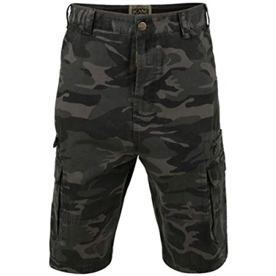 Image of KAM Jeanswear Men&#039;s Camo Cargo Shorts Green 54