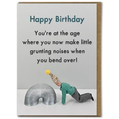 Image of Bold &amp; Bright Funny Birthday Card ‘Grunting’ Hilariously Cards For Men Cheeky Him Male Friends Mates Partner Novelty Humour