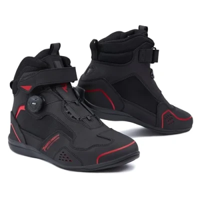Image of REBELHORN Unisex Spark Ii Motorcycle Boot, Black red, 9.5 UK
