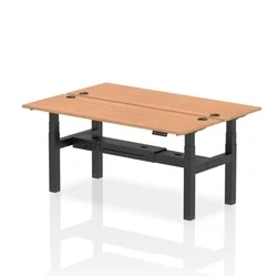 Image of Air B2B 1800x600mm Height Adjustable 2P Bench Desk CP Oak/Black