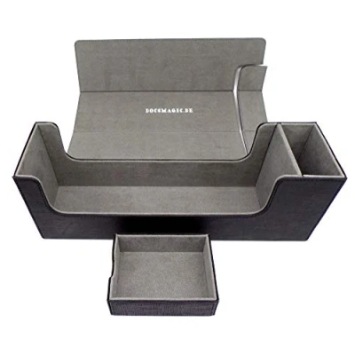Image of docsmagic.de Premium Magnetic Tray Long Box Black Medium Card Deck Storage