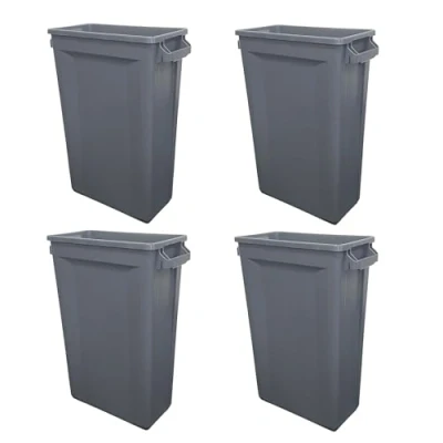 Image of Chabrias Ltd Slim Bin Recycling Container, Space Saving Design, Rectangular for Home Office Kitchen (4, Dark Grey 60 Litre)