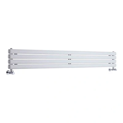 Image of Milano Aruba White Horizontal Double Oval Panel Radiator 236mm x 1600mm