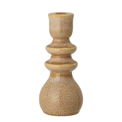 Image of Bloomingville Emie Candle Holder, Yellow, Ceramic