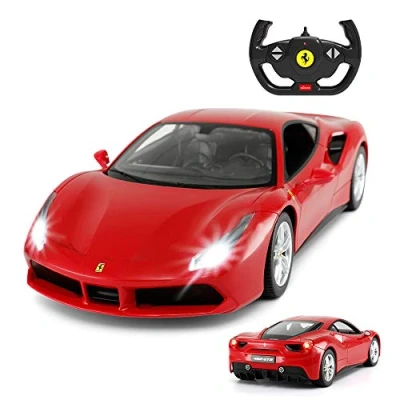 Image of RASTAR Ferrari Toy Cars, 1:14 488 GTB Remote Control R/C Cars for Boys Kids RC Car Ferrari, Red, Gifts