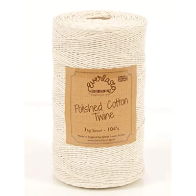 Image of 103s (0.75MM) EVERLASTO POLISHED COTTON TWINE SPOOL 0.5KG 1KG (0.5KG SPOOL)