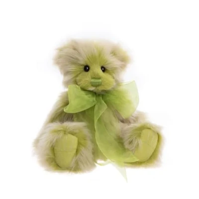 Image of Charlie Bears Wednesday Lime Green Plush Teddy Bear Soft, Cute &amp; Huggable Collectible Stuffed Animal for Kids Adults