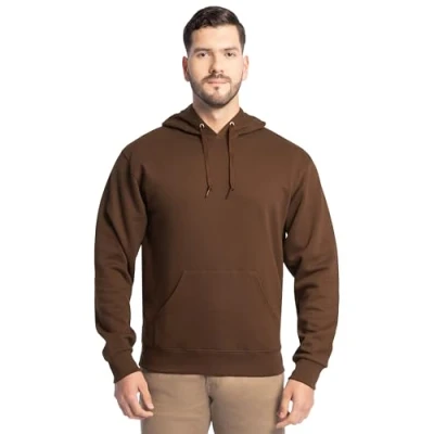 Image of Fruit of the Loom Men&#039;s Eversoft Fleece Hoodies, Pullover &amp; Full Zip, Moisture Wicking Breathable, Sizes S 4x Hooded Sweatshirt, Warm Mocha,
