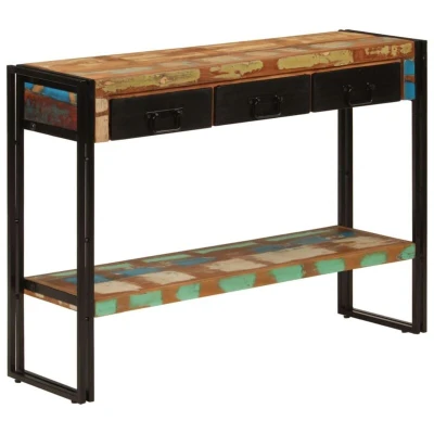 Image of vidaXL Console Table 110x30x76 cm Solid Wood Reclaimed