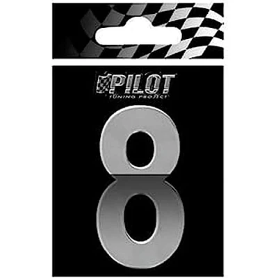 Image of Lampa 07144 T 4 Sticker with Symbol 8&quot;, Chrome, 70 mm