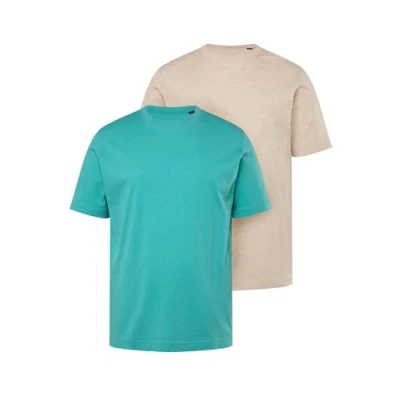 Image of JP 1880 Men&#039;s T Shirts, 2er Pack, Turquoise, 4XL