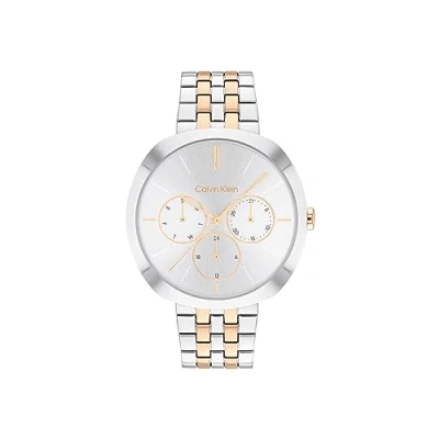 Image of Calvin Klein Analogue Multifunction Quartz Watch for Women Shape Collection with Two Tone Stainless Steel Bracelet 25200337