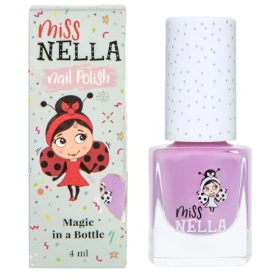 Image of Miss Nella BUBBLE GUM Safe Special lilac Nail Polish for Kids, Non Toxic &amp; Odour Free Formula Children and Toddlers, Natural Water Based Easy Peel Off