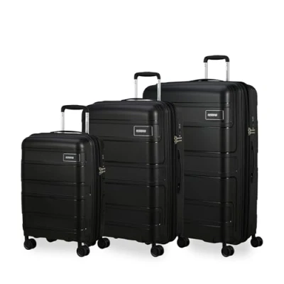 Image of American Tourister Skymax Kofferset 3 teilig, Schwarz (Bass Black)
