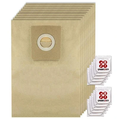Image of SPARES2GO Strong Dust Bags for Nilfisk GM200 GM300 GM400 GM500 Vacuum cleaner (Pack of 10 + Fresheners)