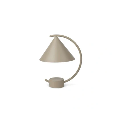 Image of ferm LIVING LED rechargeable table lamp Meridian, beige, dimmable