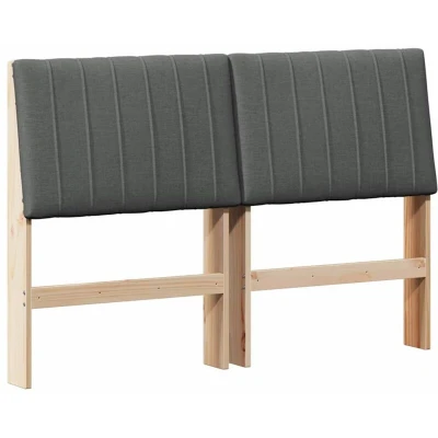 Image of vidaXL Upholstered Headboard Dark Grey 135 cm Solid Pine Wood