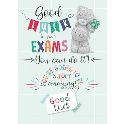 Image of Me To You Tatty Teddy Good Luck In Your Exams Greeting Card 5x7ins Official Collection