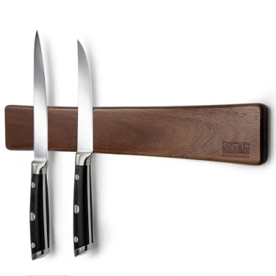 Image of HOSHANHO Magnetic Knife Strips, Holder for Wall, Acacia Wood Strip Use as Bar, Kitchen Utensil Organizer, 40cm/16in