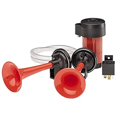 Image of HELLA 3PB 003 001 651 Trumpet Horn 12V 118dB(A) Frequency Range: 780/840Hz Dual tone Electric pneumatic