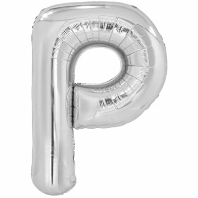 Image of Amscan 9915610 Large Letter &#039;P&#039; Silver