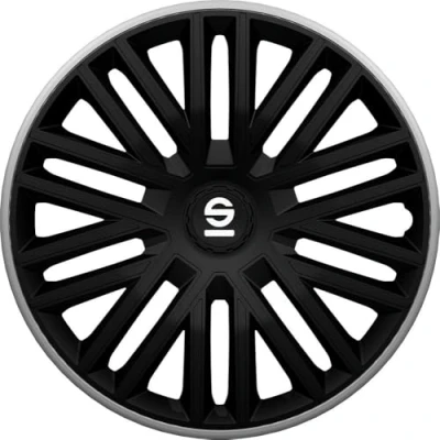 Image of Sparco Wheel Covers Bergamo 15 inch Black/Grey Set of 4 pieces