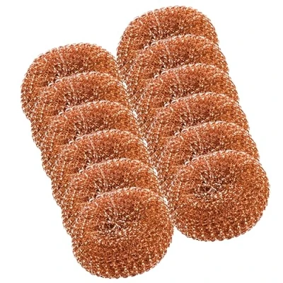 Image of HOMESHOPA Copper Scouring Pad, 12 Pack Coated Spiral Scrubber Scourer, Long Lasting Scourer for Cleaning Dirt, Grease &amp; Grime, Pan Heavy Duty Kitchen Pots Pans