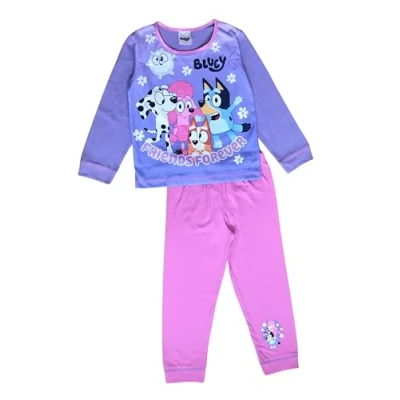 Image of Bluey, Girls 2 Piece Pyjamas Set &#039;Friends Forever&#039;, Lilac, Age 3 4 Years