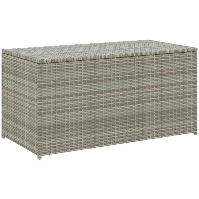Image of vidaXL Garden Storage Box Poly Rattan 100x50x50 cm Grey