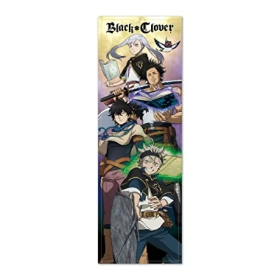 Image of Grupo Erik Black Clover Poster 20.8 x 62.2 inches / 53 158 cm Shipped Rolled Up Cool Posters Art &amp; Prints Door