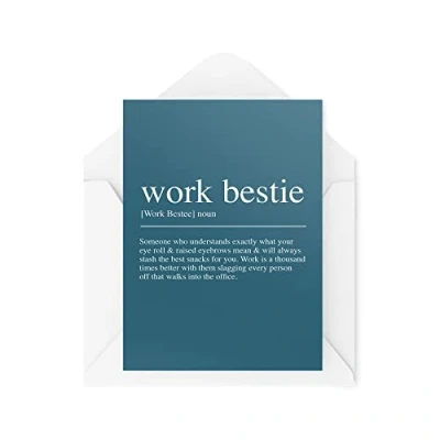 Image of Funny Novelty Greeting Cards Work Bestie Birthday Colleague Office Banter Best Friend Joke CBH1241