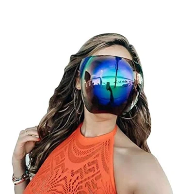 Image of BTSEURY Face Shield, Sunglasses Visor Full Cover, Glasses UV400 Protective Eyewear, Multicolor Anti Fog with Removable Nose Pads