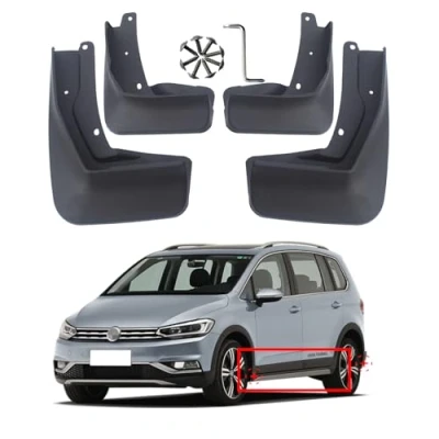Image of Car Mud Flaps Suitable for VW Touran Splash Guards Flap Mudguards Front Rear 4pcs 2015 2016 2017 2018 2019 2020 2021 2022 2023 2024
