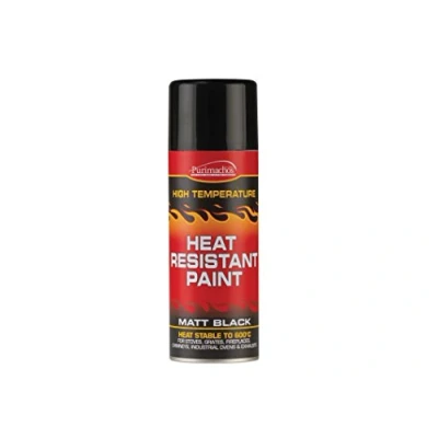 Image of Everbuild Heat Resistant Paint High Temperature Resistance Easy To Apply Black 400ml