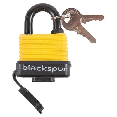 Image of Yellow 4cm Laminated Steel Weatherproof Padlock By Blackspur
