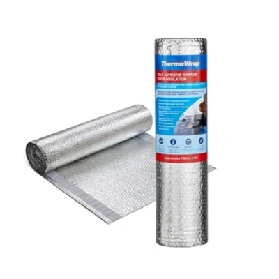 Image of Thermawrap Garage Door Insulation roll 750mm x 8m self Adhesive Reflective foil Bubble Multi Layer Thermal Home for shed loft Wall.