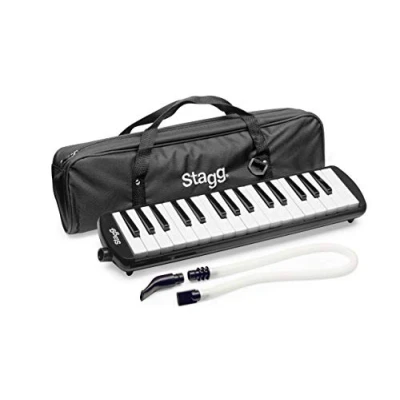 Image of Stagg Melodica 32 Keys, Pianica, 2 Mouthpieces Included with Carry Bag, Black