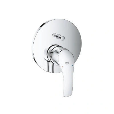 Image of GROHE Eurosmart Single Lever Shower/Bath Mixer Trim Set, 2 Way Diverter, Concealed Installation, Chrome, 24043002