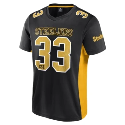 Image of Fanatics Pittsburgh Steelers Majestic NFL Players Poly Mesh Tee/T Shirt Black L