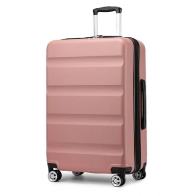 Image of Kono Lightweight 28&quot; Large Suitcase Hard Shell with TSA Lock 4 Dual Spinner Wheels Expandable Design for Easy Travel Perfect Business &amp; Vacation (Nude,75x47.5x29.5cm)