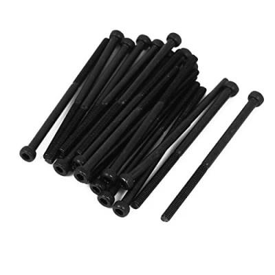 Image of Sourcingmap M2.5x45mm 12.9 Alloy Steel Hex Socket Screws Partially Threaded Bolt Black 20Pcs
