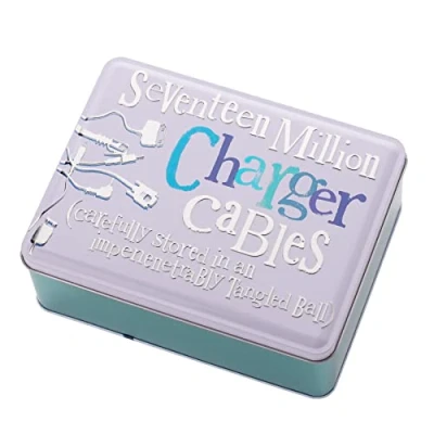 Image of Widdle Gifts The Bright Side Storage Tin Fun Gift Charger Cables 0320