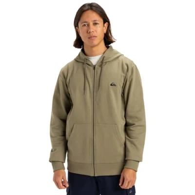 Image of Quiksilver Fleece with zipper BASIC HOOD ZIP YOUNG Men Beige XS