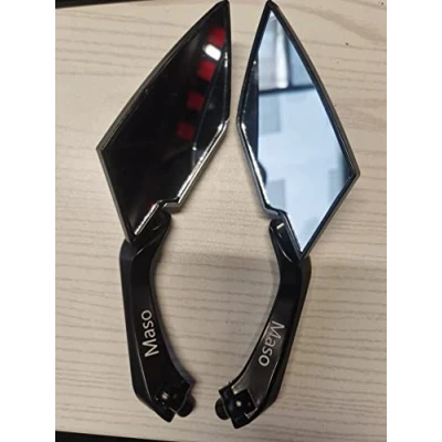 Image of MASO Universal Motorcycle Side Mirrors 8mm/10mm Aluminum Diamond Style Scooter Moped