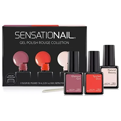 Image of Sensationail Damage Proof Gel Nail Polish Collection Rouge (3 x 7.39ml)