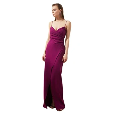Image of Trendyol FeMan Maxi Wrapover Fitted Woven Evening Dress
