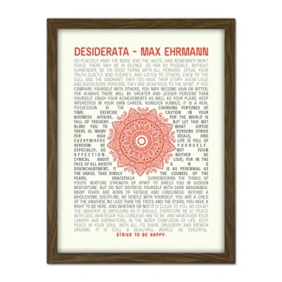 Image of Wee Blue Coo Desiderata Ehrman Mandala Artwork Framed Wall Art Print 18X24 Inch