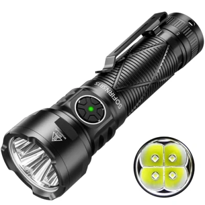Image of Sofirn SR15 LED Torch 4500 Lumens 510m Beam Distance, Rechargeable EDC with 4X SFT25 LEDs, Super Bright Outdoor Flashlight for Camping, Hiking, and Emergencies